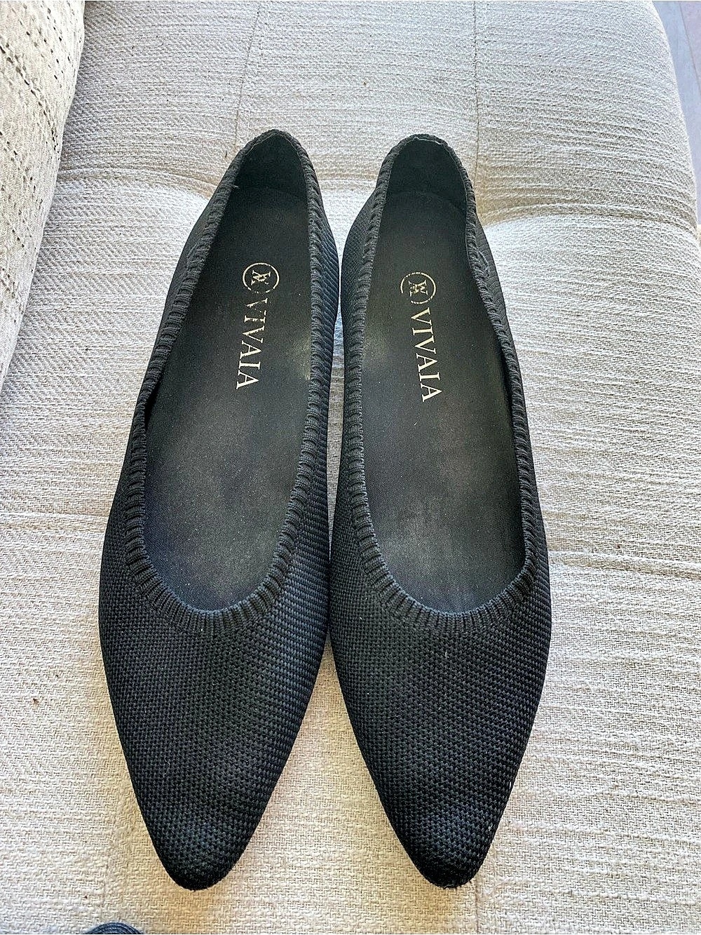 VIVAIA Aria 5° Pointed-Toe Ballet Flats in Black